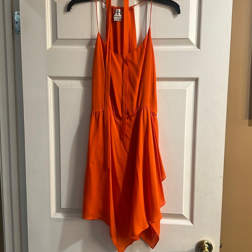 Haute Hippie orange racer back dress